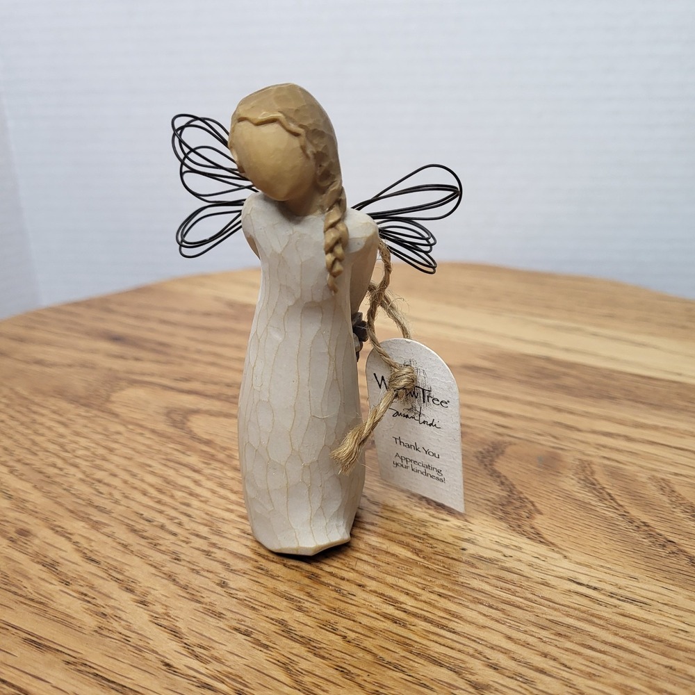 Willow Tree "Thank‎ You" Figurine 2002 Demdaco By Susan Lordi Purple Flowers